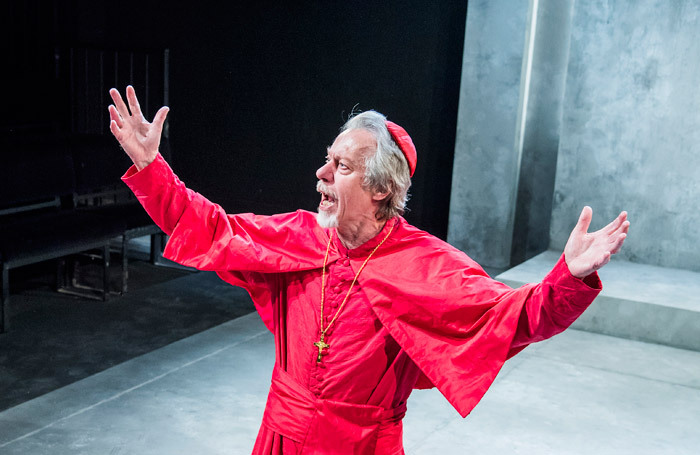 Stephen Boxer in The Cardinal at Southwark Playhouse, London. Photo: Tristram Kenton