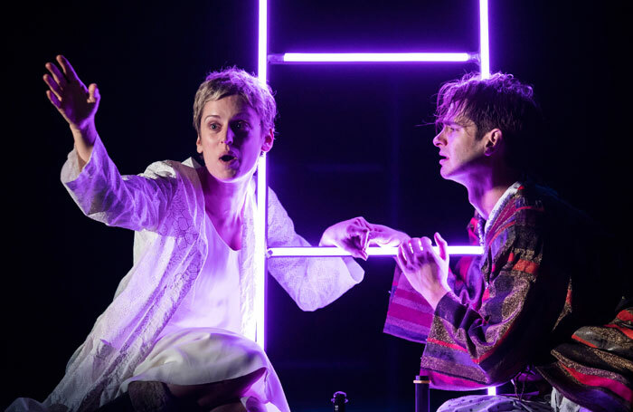 Denise Gough and Andrew Garfield in Angels in America at the National Theatre. Photo: Helen Maybanks