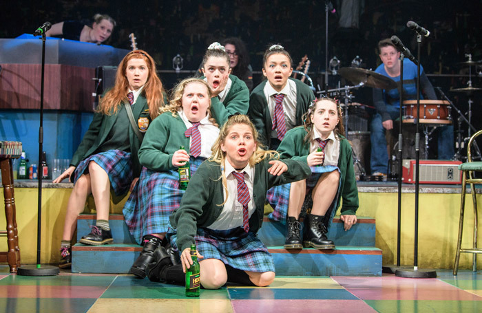 The cast of Our Ladies of Perpetual Succour at Duke of York's Theatre, London. Photo: Manuel Harlan