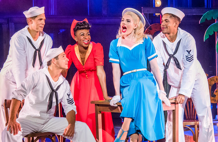 Samuel Edwards, Danny Mac, Miriam-Teak Lee, Lizzy Connolly and Jacob Maynard in On The Town at Regent's Park Open Air Theatre. Photo: Tristram Kenton