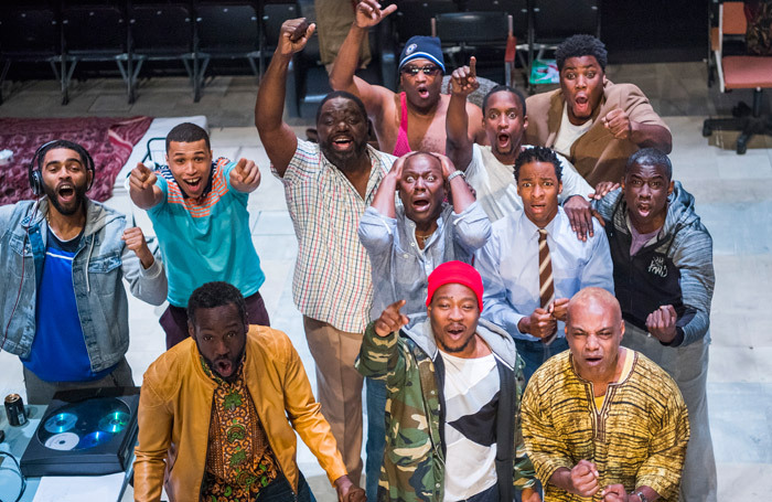 The cast of Barber Shop Chronicles at the National Theatre, London