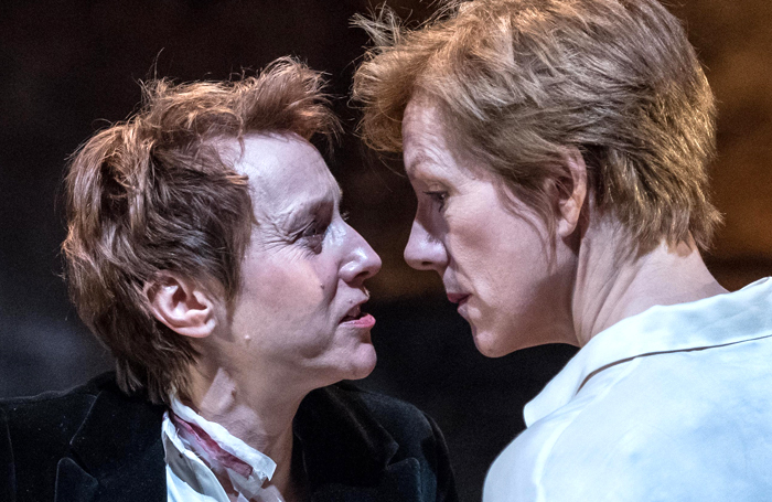 Lia Williams and Juliet Stevenson in Mary Stuart at the Almeida Theatre. Photo: Manuel Harlan