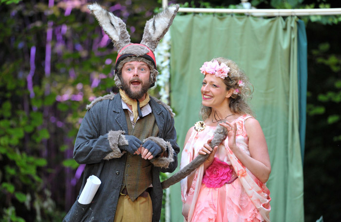 Matt Pinches and Sarah Gobran in A Midsummer Night's Dream. Photo: Guildford Shakespeare Company