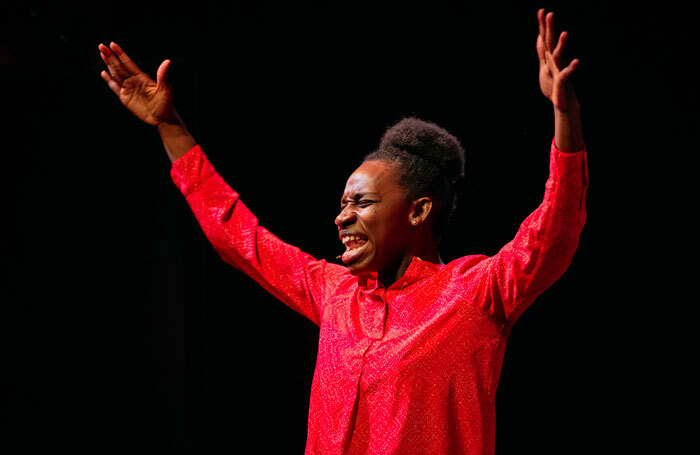 Apphia Campbell in Woke at Gilded Balloon, Edinburgh. Photo: Mihaela Bodlovic