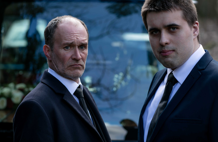 Cian Binchy (right), one of the agency's artists in ITV's The Level. Photo: ITV/Laurence Cendrowicz