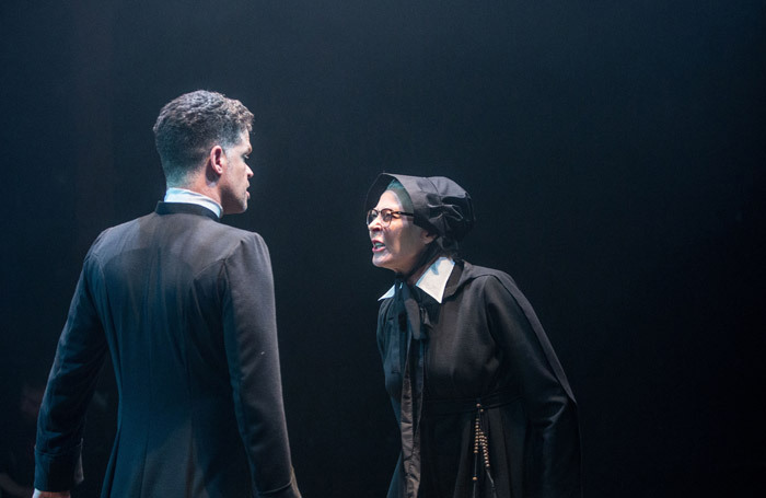 Jonathan Chambers and Stella Gonet in Doubt at Southwark Playhouse, London. Photo: Paul Nicholas Dyke