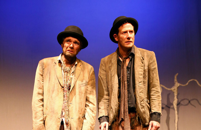 Patrick O'Donnell and Nick Devlin in Waiting for Godot at the Arts Theatre, London. Photo: Barry Rivett