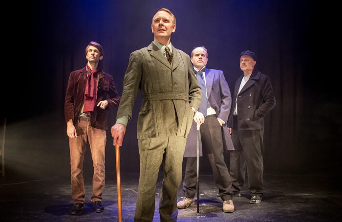 Jake Snowdon, Ross Muir, David Stephens and Lee Payn in The Four Men at the Connaught Theatre. Photo: Sam Pharoah