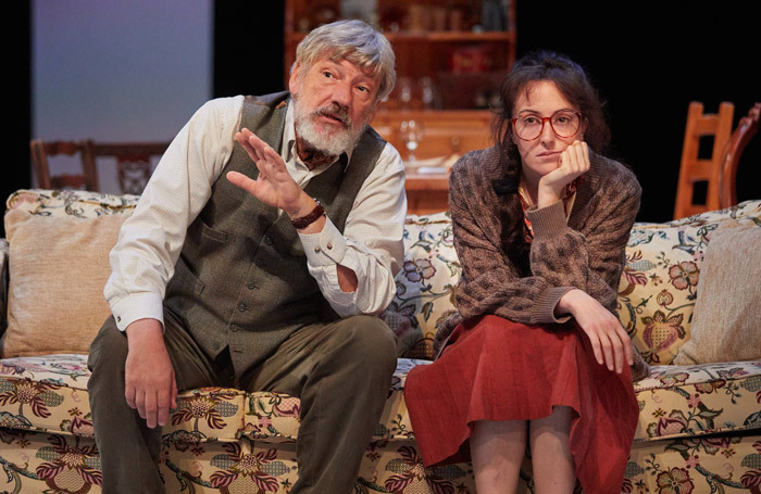 Simon Armstrong and Hedydd Dylan in the Cherry Orchard at Sherman Theatre, Cardiff. Photo: Mark Douet