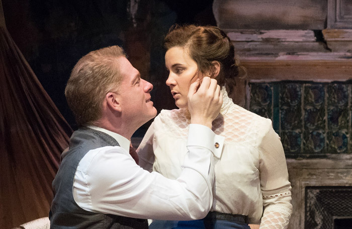 Fred Perry and Natasha J Barnes in Tryst at Tabard Theatre, London. Photo: Andrew Hilton