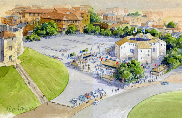 An artist's impression of the pop-up theatre in York