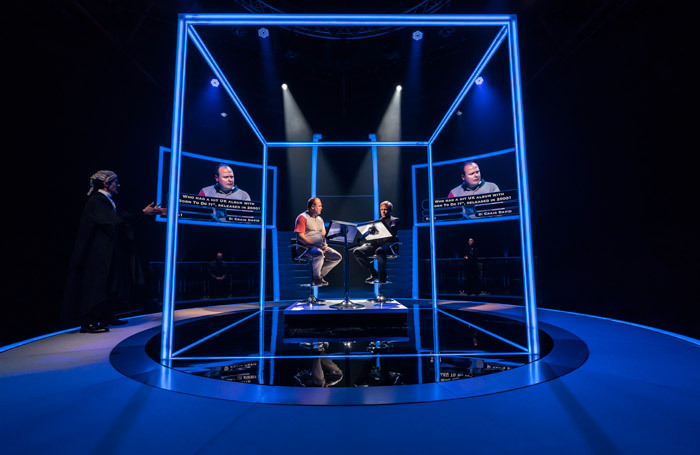 Paul Bazely, Gavin Spokes and Keir Charles in Quiz at Chichester Festival Theatre. Photo: Johan Persson