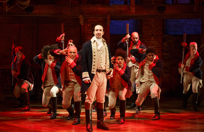 A scene from the Public Theater production of Hamilton. Photos: Joan Marcus