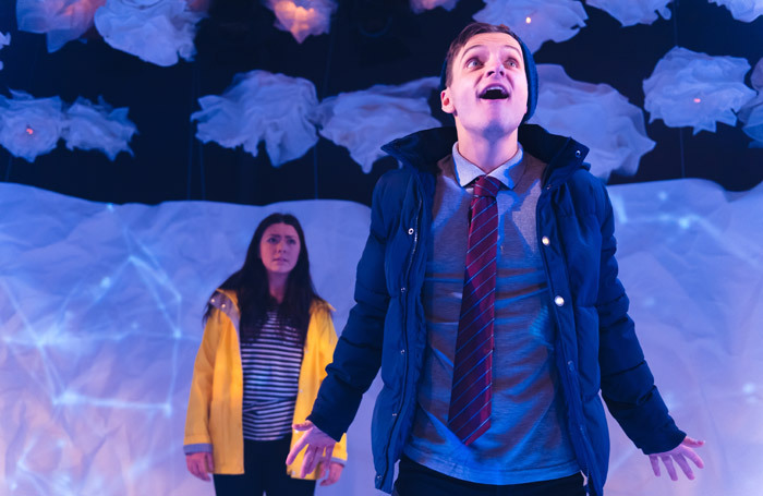 Heather Carroll and Daniel Watson in The Terminal Velocity of Snowflakes at Live Theatre, Newcastle-upon-Tyne