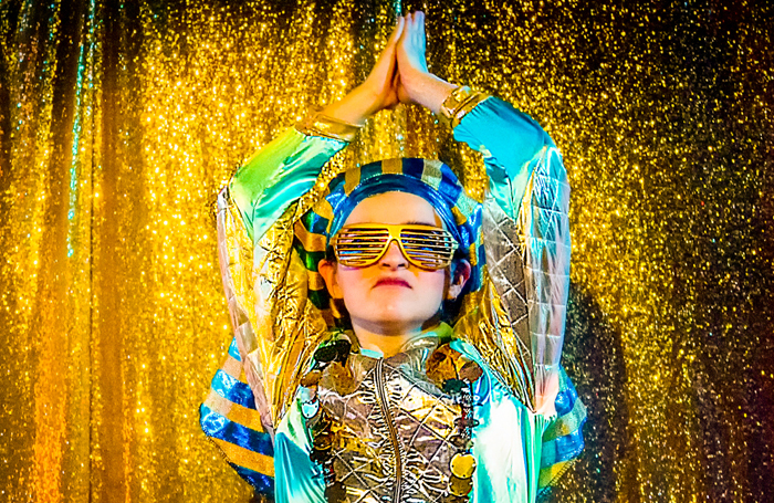 Alys Roberts (King Tut) in King Tut a Pyramid Panto. Photo: William Knight