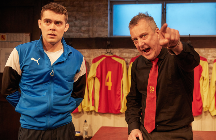 Dean Bone and Stephen Tompkinson in The Red Lion at Trafalgar Studios. Photo: Mark Douet