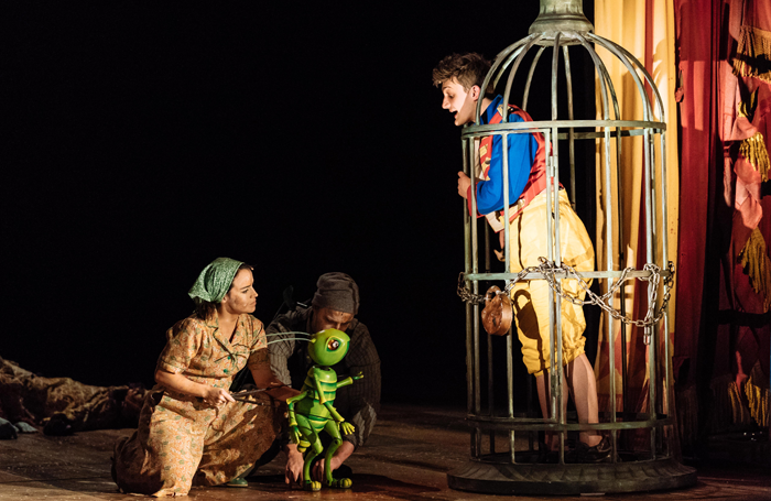 Audrey Brisson, James Charlton and Joe Idris-Roberts in Pinocchio. Photo: Manuel Harlan