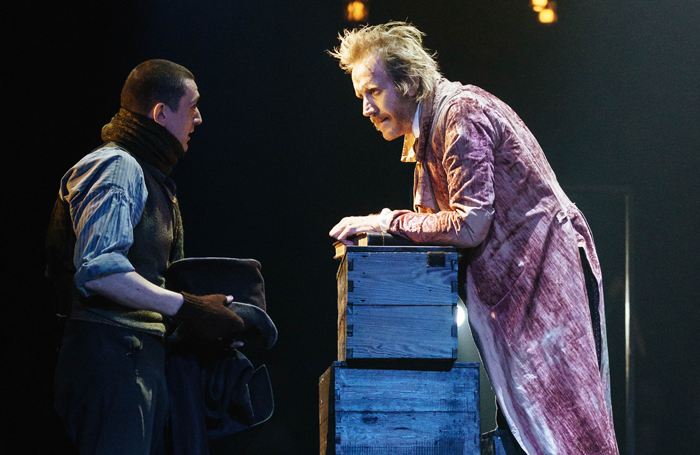 A producer claims he was struck by a fellow audience member during the interval of a performance of A Christmas Carol at the Old Vic, London, starring John Dagleish and Rhys Ifans. Photo: Manuel Harlan