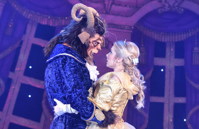 Nathan Turner and Louise Olley in Beauty and the Beast at Derby Arena. Photo: Robert Day