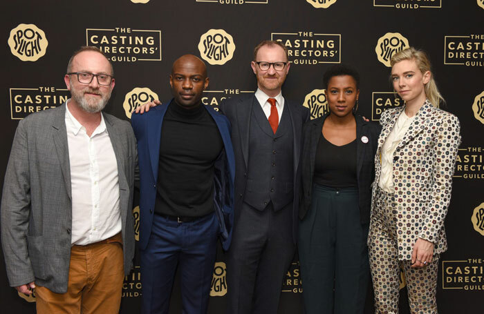 Casting director Andy Pryor and actors David Gyasi, Mark Gatiss, Jade Anouka and Vanessa Kirby at the launch of the CDG Awards. Photo: Scarlet Page