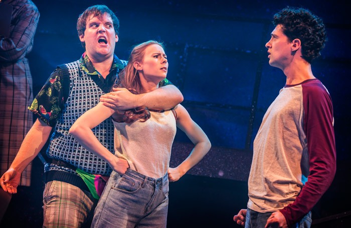 Dan Buckley, Laura Baldwin and Liam Forde in Eugenius at the Other Palace, London. Photo: Pamela Raith