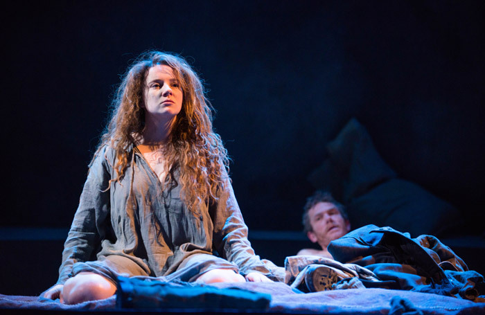 Jessica Hardwick and Michael Moreland in Knives in Hens at Perth Theatre. Photo: Tommy Ga-Ken Wan