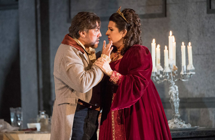 Hector Sandoval and Claire Rutter in Welsh National Opera's Tosca. Photo: Richard Hubert Smith