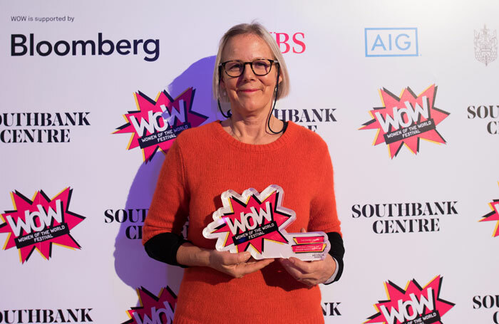 Phyllida Lloyd with her prize at the Southbank Centre's Women in the Creative Industries Awards. Photo: Alice Boagey