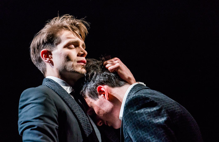 Andrew Burnap  and Samuel H Levine in The Inheritance at the Young Vic, London. Photo: Tristram Kenton