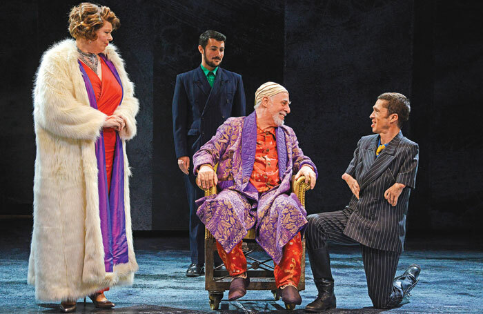 Barrie Rutter (seated) with Ruth Alexander-Rubin, Luke Adamson and Mat Fraser in Northern Broadsides' Richard III at Hull Truck Theatre. Photo: Nobby Clark