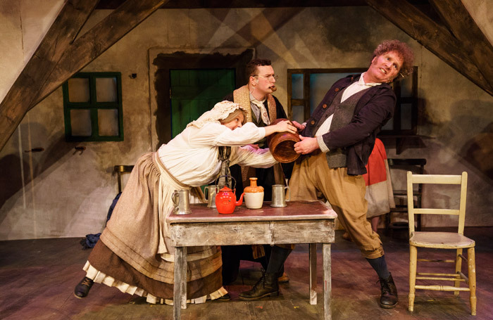 Jo Donnelly, Cavan Clarke and Bryan Quinn in The Colleen Bawn at the Lyric Theatre, Belfast. Photo: Steffan Hill