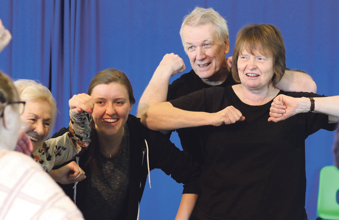 Manchester Royal Exchange Theatre’s Elders Company rehearsing Moments That Changed Our World.