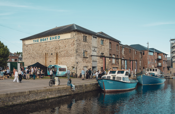 Bike Shed Theatre’s crowdfunded quayside pop-up venue Boat Shed. Photo: Benjamin Barley