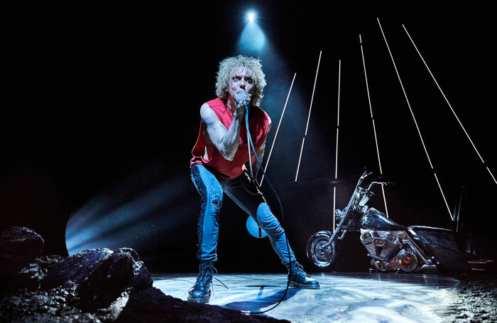 Andrew Polec in Bat Out of Hell at the Dominion Theatre. Photo: Specular