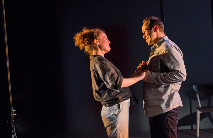 Kirsty Stuart and Peter Collins in Gut at Traverse Theatre, Edinburgh. Photo: Mihaela Bodlovic