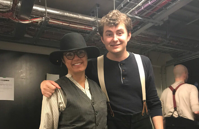 Everyman artistic director Gemma Bodinetz backstage during Paint Your Wagon with musical director George Francis