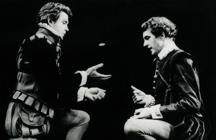 John Stride and Edward Petherbridge in Rosencrantz and Guildenstern are Dead. Photo: Anthony Crickmay