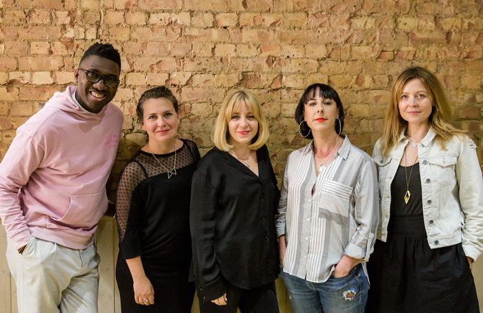 Kwame Kwei-Armah, Emma Callander, Hannah Price and Rachel O'Riordan at the Theatre Uncut launch event. Photo : The Other Richard