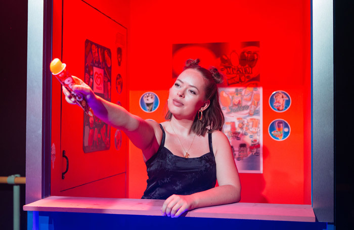 Tanya Burr in Confidence at Southwark Playhouse, London. Photo: Helen Murray