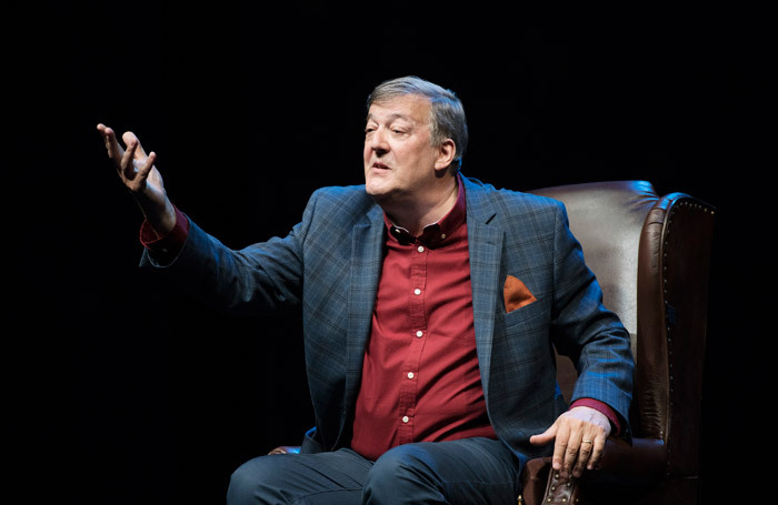 Stephen Fry in Mythos: A Trilogy - Gods. Heroes. Men at Shaw Festival. Photo: David Cooper.