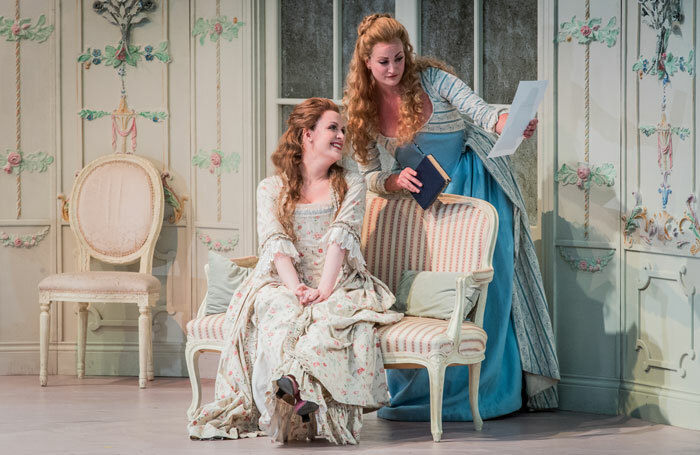 Kitty Whately and Eleanor Dennis in Cosi Fan Tutte at Opera Holland Park. Photo: Robert Workman