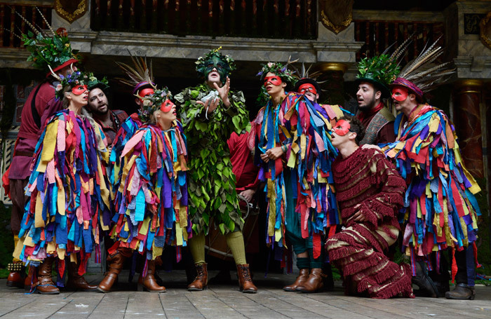 The cast of Two Noble Kinsmen at Shakespeare's Globe, London. Photo: Nobby Clark