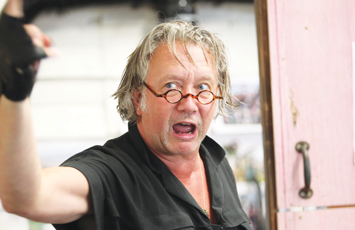 Jasper Britton as Johnny ‘Rooster’ Byron in rehearsals for Jerusalem at the Watermill Theatre. Photo: Philip Tull
