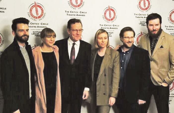 Network’s stage management team with Bryan Cranston, third left, at the Critics’ Circle Theatre Awards. Photo: Critics' Circle Theatre Awards
