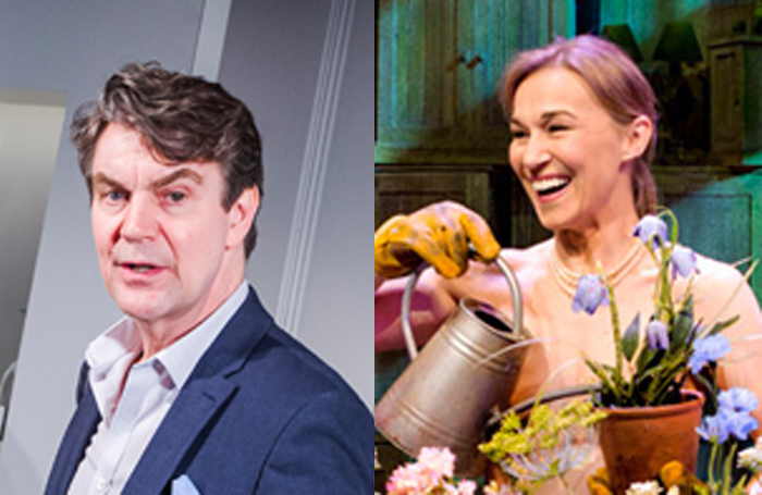 Alexander Hanson, pictured in Truth at the Menier Chocolate Factory in 2016, and Joanna Riding, in 2017's The Girls, are joining the cast of Follies at the National Theatre
