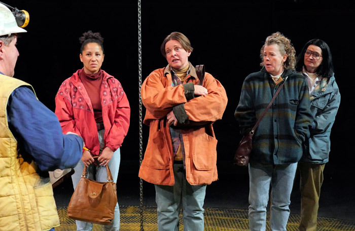 The cast of Queens of the Coal Age at Royal Exchange Theatre, Manchester. Photo: Keith Pattison