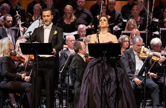 Vito Priante and Joyce El-Khoury in L'Ange de Nisida at Royal Opera House, London.  Photo: Russell Duncan