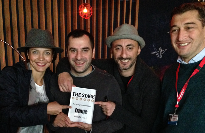 Tumanishvili Film Actors Theatre of Tbilisi with the The Stage Best Ensemble Award for Animal Farm, adapted by Guy Masterson, in 2014