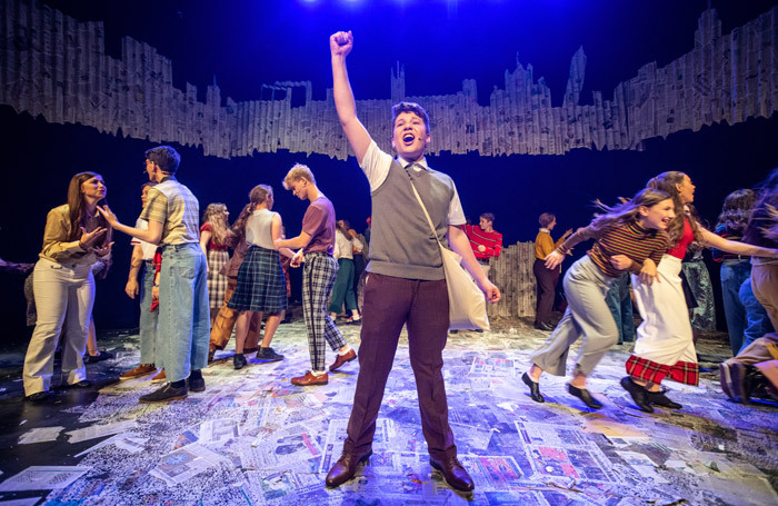 Sam Gibson and the cast of Paperboy at Lyric Theatre, Belfast