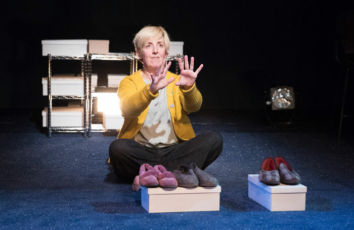 Julie Hesmondhalgh in The Greatest Play in the History of the World... at Traverse Theatre, Edinburgh. Photo: Jonathan Keenan